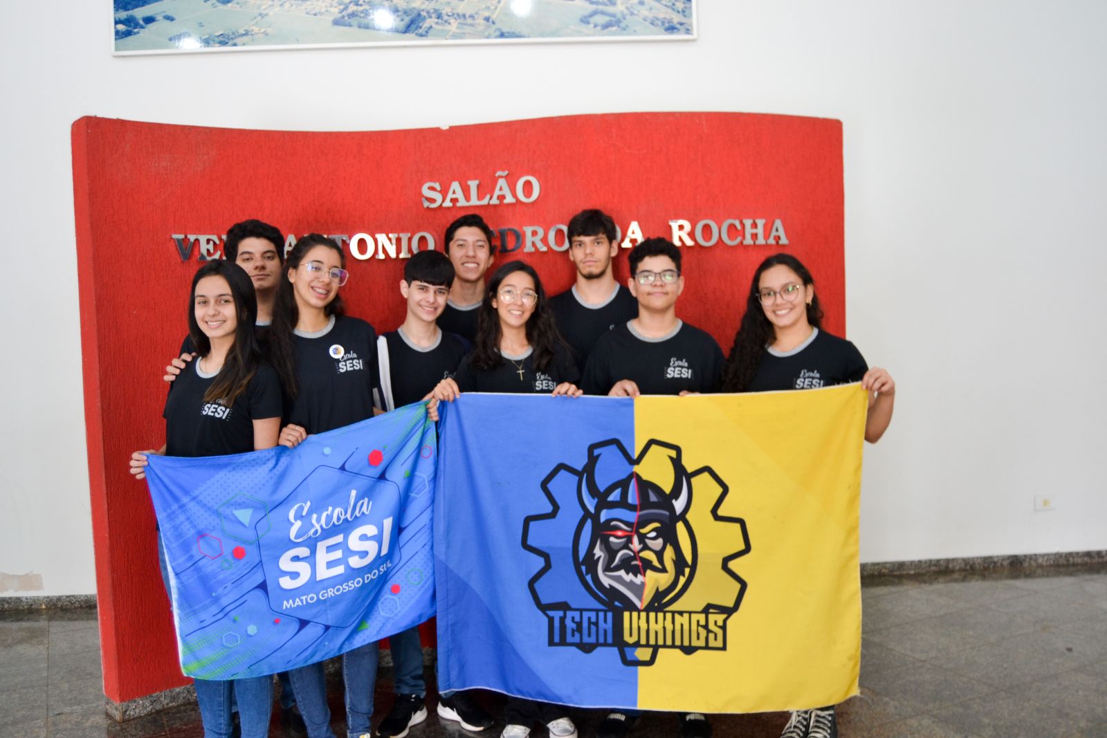 membros da equipe de robótica Tech Vikings