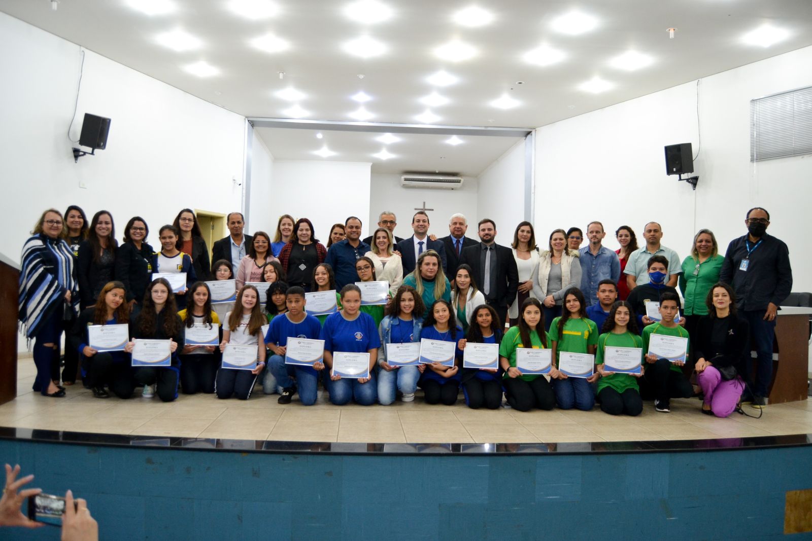 Vereadores mirim, pais, professores e representantes das escolas 