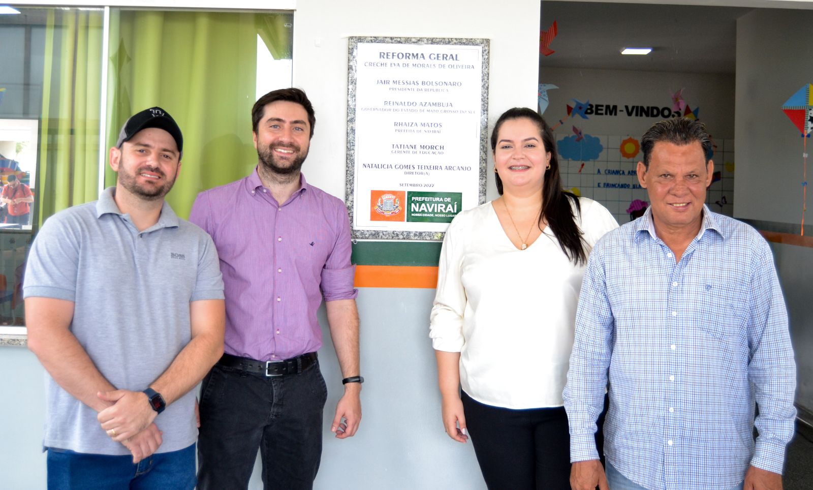Vereadores Ricck, Daniel Moretto, Bianchi e Prefeita Rhaiza Matos
