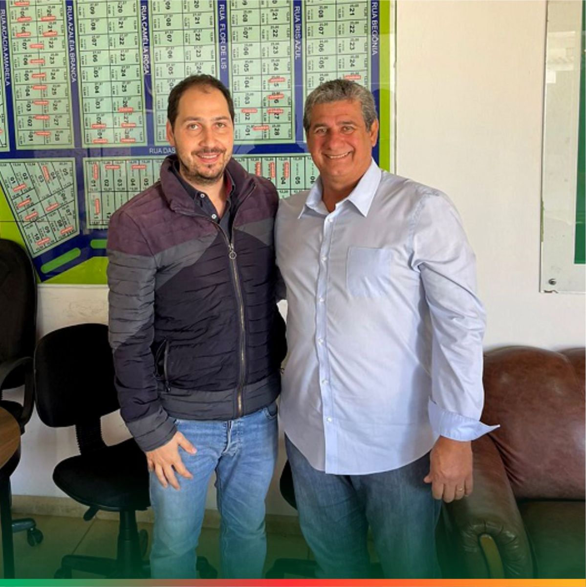 Empresário Elton Capuci (à esq.) com o vereador Josias de Carvalho.