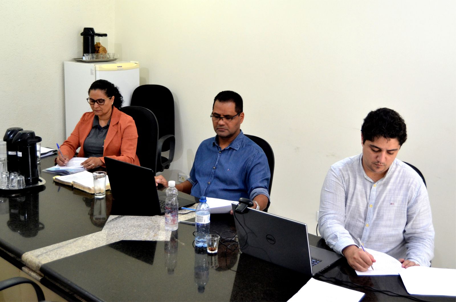 Silvana, Presidente da Câmara Municipal Ederson Dutra e Diretor Geral Igor Santelli